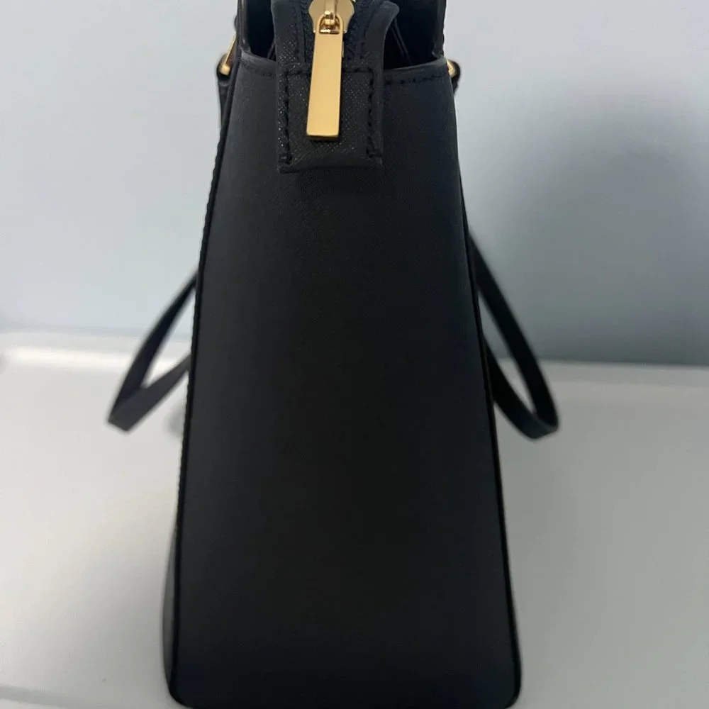 Tory Burch Emerson Tote - Navy Blue w/ Gold Hardware - Picture 2 of 7